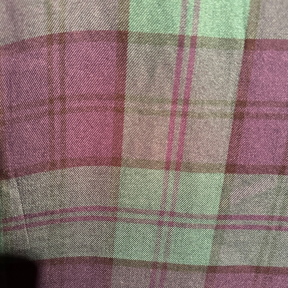 Old Navy Plaid Button Front Shirt Dress Tunic Women’s L Green Blue - Picture 7 of 7